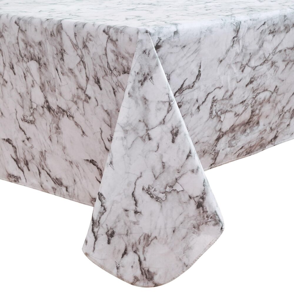 Heavy Duty Vinyl Tablecloth Waterproof Indoor and Outdoor (Marble, 60X102 Inch)